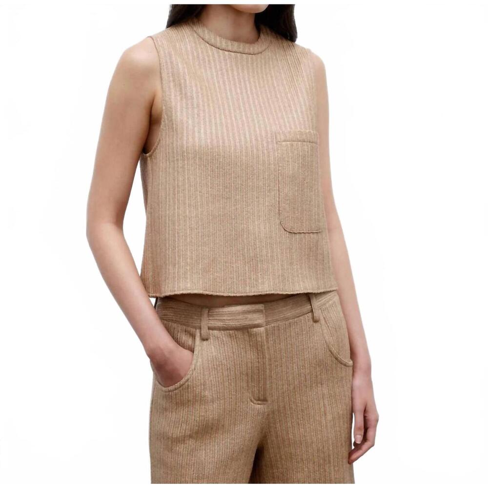 NEW TWP cropped muscle tank in natural